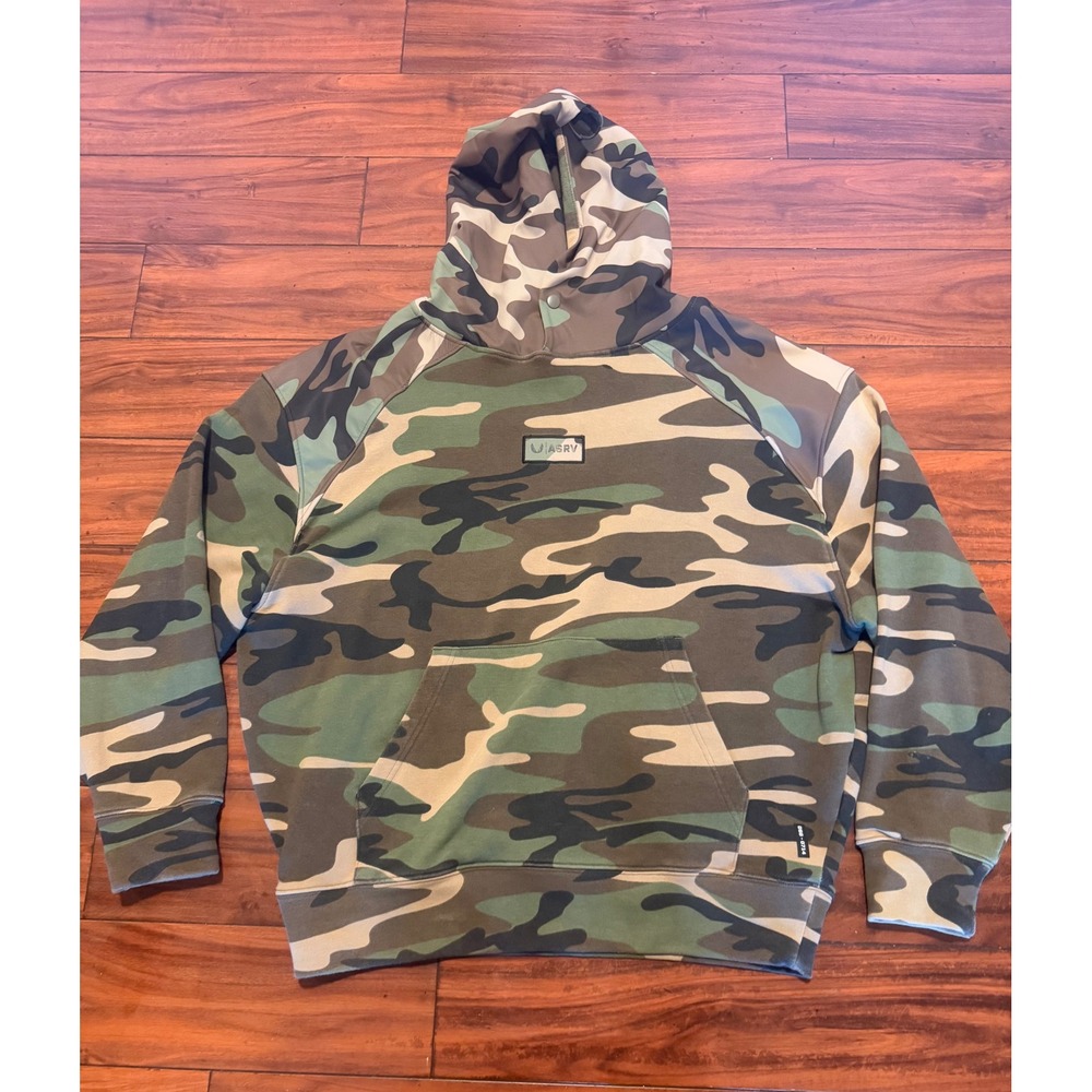 ASRV Mens Camo Relentless Pursuit Hoodie Snap Hood Pullover Size Large